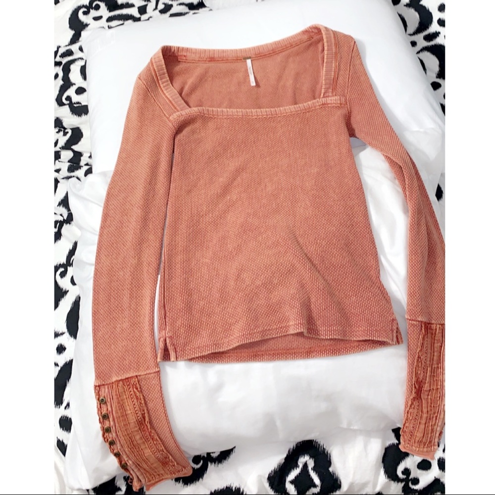 Free People Orange Top Size XS only worn once